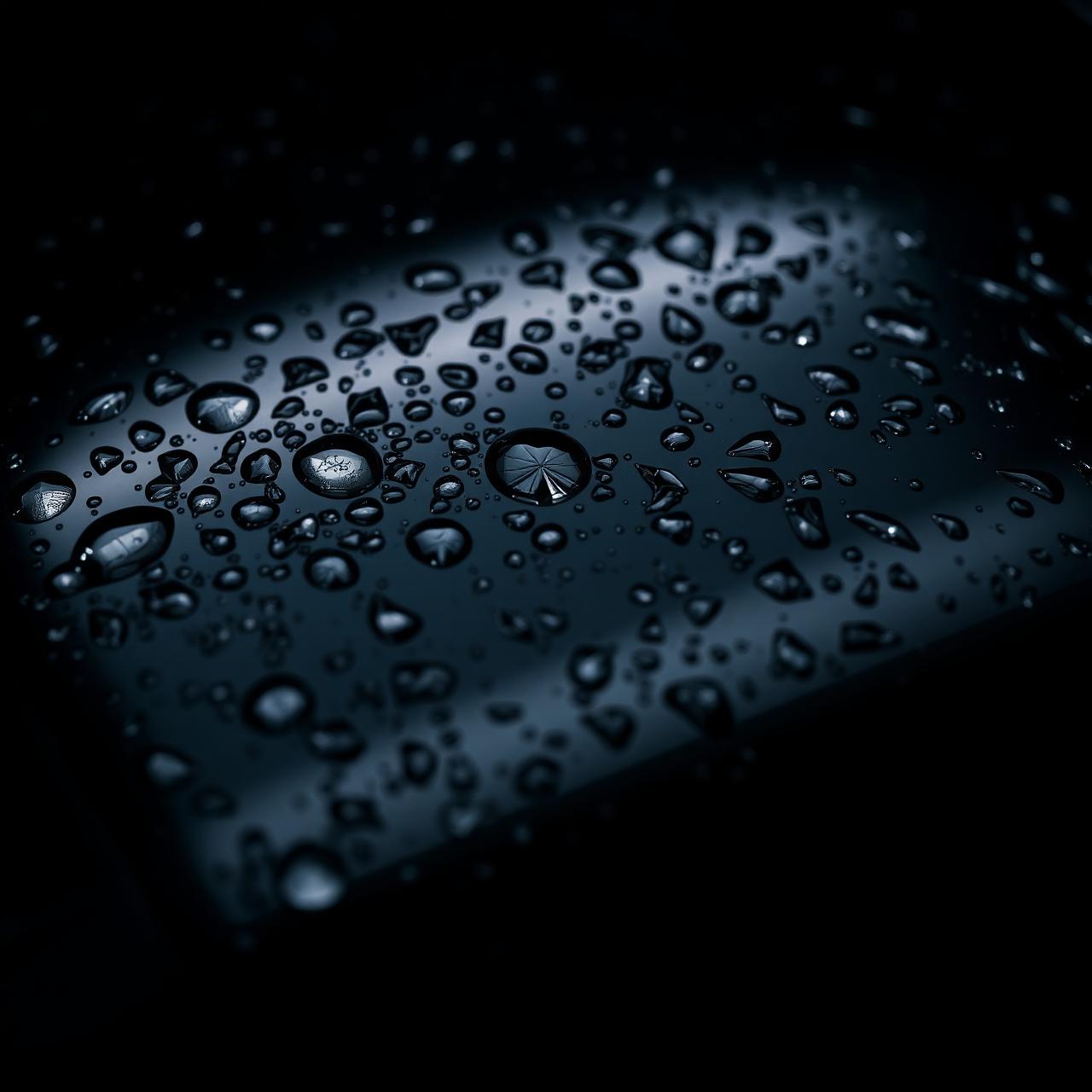 Hydrophobic water beads on ceramic-coated paint